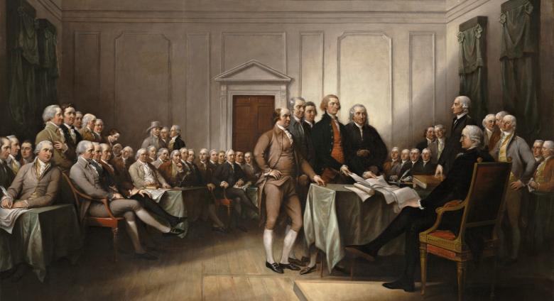 John Trumbull (American, 1756−1843), The Declaration of Independence, July 4, 1776, 1832