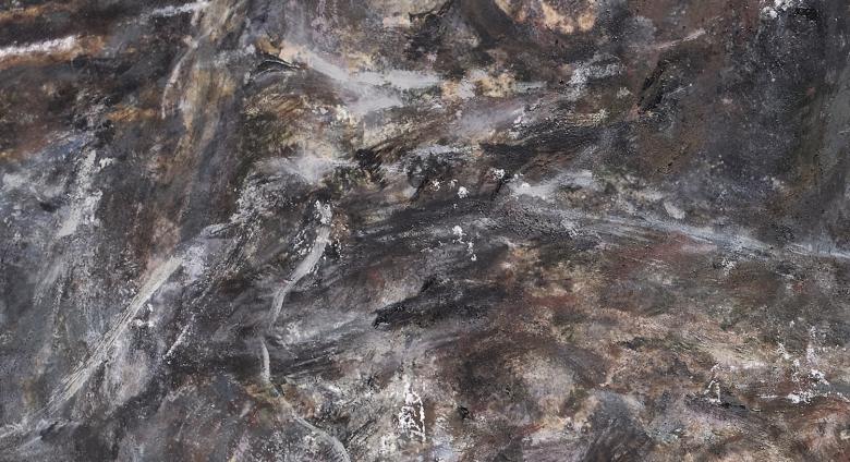 James Hyde, Leads (Bril), 2023. Hyde immerses himself in the works of historical artists, visually sampling portions of their works and using them in his own abstract paintings.