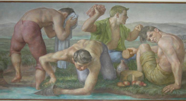 Jared French's Mealtime, Early Coal Miners mural