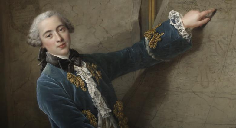 detail portrait indigo count national gallery man pointing to map