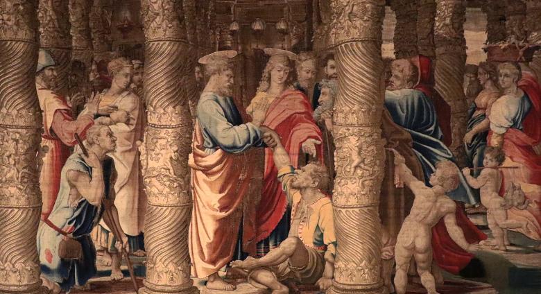 Raphael tapestry, The Healing of the Lame Man.
