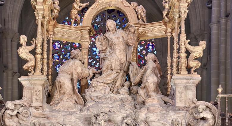 Transfiguration sculpture program by Alonso Berruguete