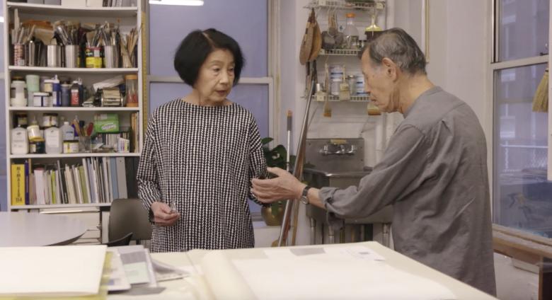 Artists Tadaaki Kuwayama and Rakuko Naito at work in their studio