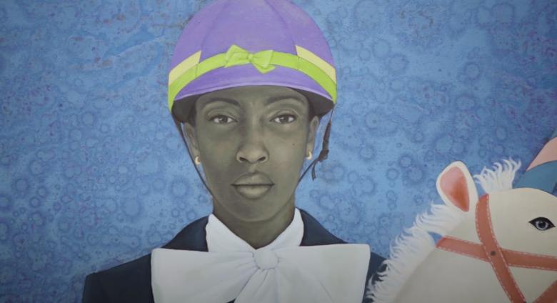 Sherald portrait detail on face