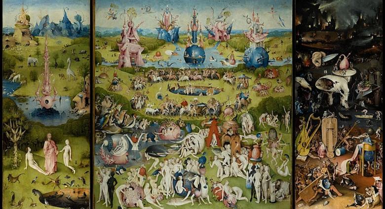 Hieronymus Bosch, Garden of Earthly Delights, between 1490 and 1500, oil on canvas