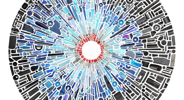 Steve McPherson, Wavelengths, 2012-13, unaltered marine plastic objects.