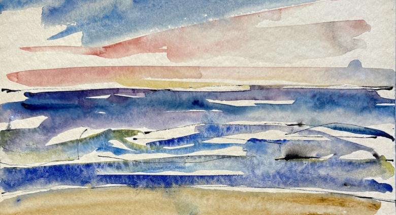 Mary Lee Abbott (1921-2019), I Am a Sailor’s Daughter, watercolor on paper, 9 x 12 inches