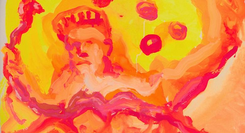 Snake in a Juggling Show painting by Jerry Garcia, c. 1990. 