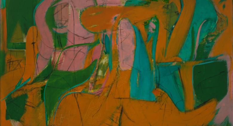 Willem de Kooning, Bill-Lee's Delight, 1946. Oil on paper mounted on composition board, Private collection. © 2026 The Willem de Kooning Foundation / Artists Rights Society (ARS), New York.