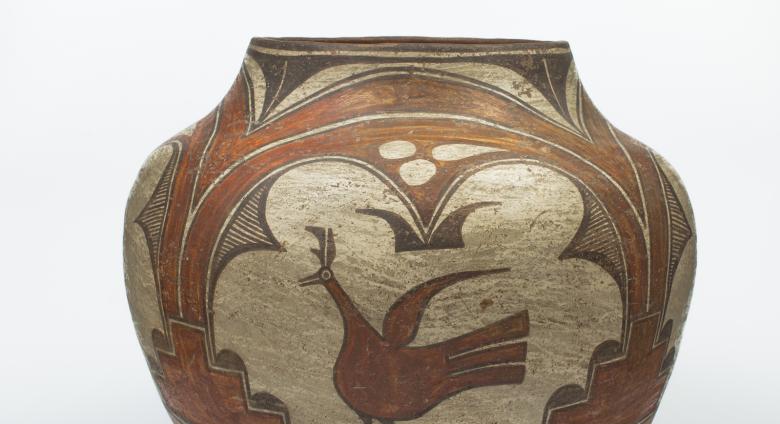 Zia Pueblo Jar. 15 1/4 x 17 (diameter) in. Collection of the Museum of Native American History.