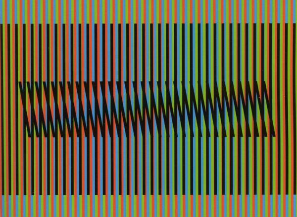 Carlos Cruz-Diez, Chromatic Induction at Double Frequency. A for Wörn, from Reflections on Color