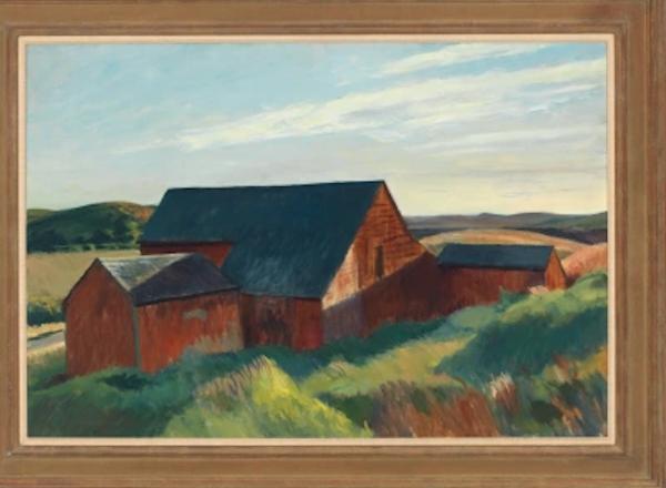 Edward Hopper, Cobb's Barns, South Truro (1930–1933). Josephine N. Hopper Bequest.COURTESY THE WHITNEY MUSEUM OF AMERICAN ART