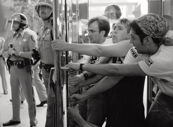 AB101 Demonstration, 1991 © Catherine Opie, courtesy Regen Projects, Los Angeles; Lehmann Maupin, New York, Hong Kong, London, and Seoul; Thomas Dane Gallery