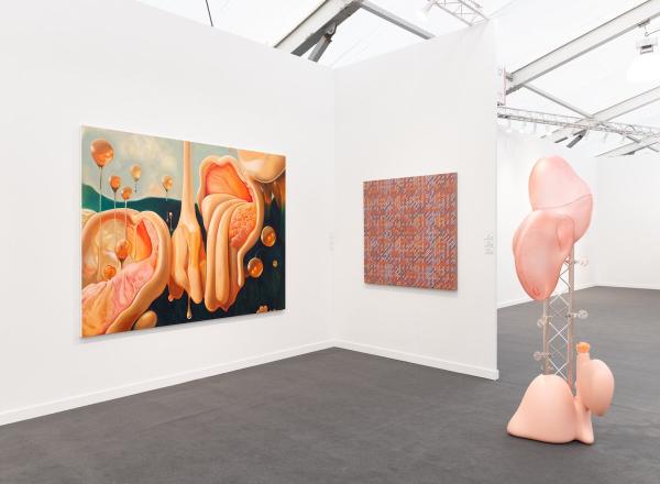 Installation view at Anat Egbi featuring work by Meeson Pae.