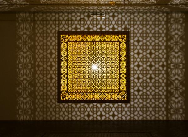 Anila Quayyum Agha, Hidden Diamond - Saffron, 2019, BCA Center.
