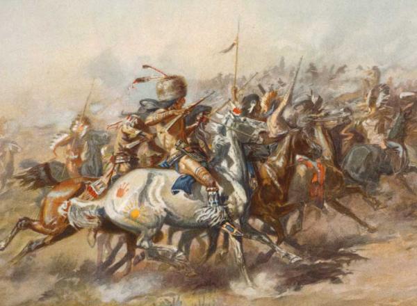 The Custer Fight by C.M. Russell, 1903.