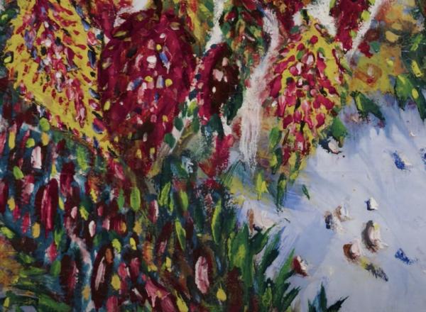 Séraphine Louis's 1928 painting "Tree of Paradise." detail