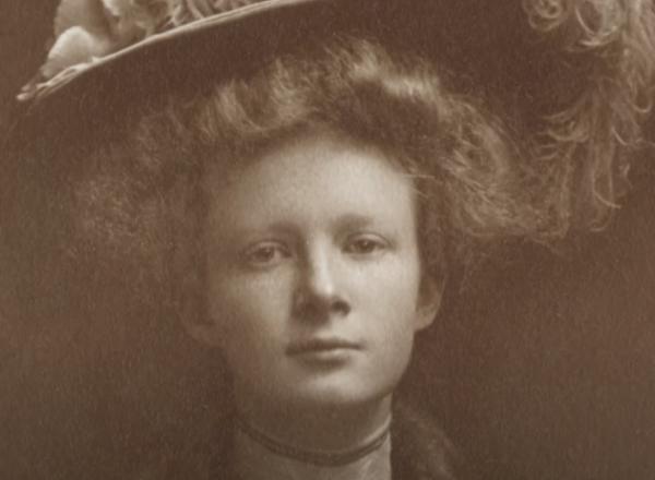 Detail of Portrait of Helen Clay Frick as Young Woman in Hat