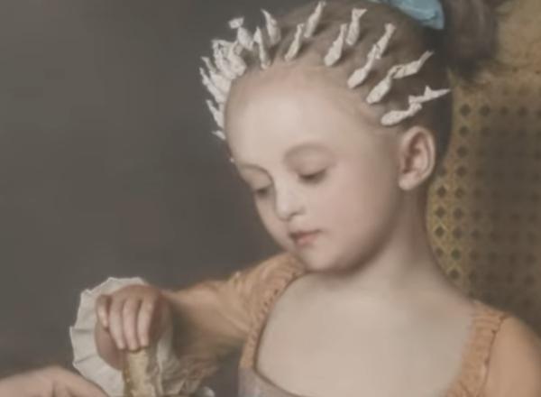 mother and daughter take tea 