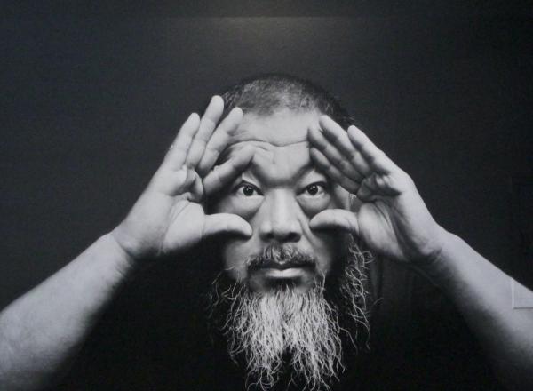 Installation View of Trace at L.A.’s Skirball Cultural Center. JORDAN RIEFE. featuring the artist's self-portrait