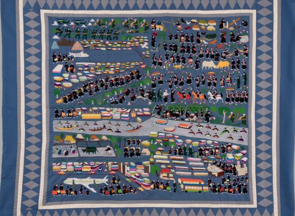 See Lee, Hmong story quilt, c1980, cotton,  Museum Purchase. Autry Museum; 91.42.1