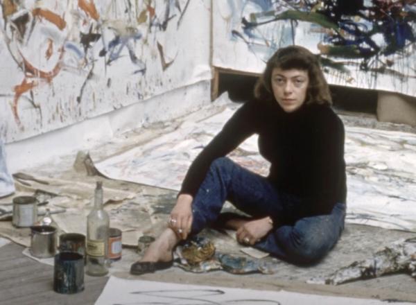 Joan Mitchel Seated in Studio