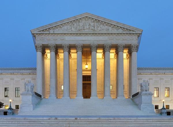 us supreme court building at dusk 