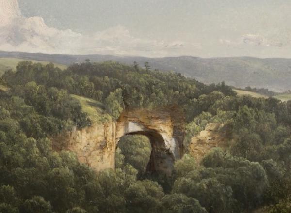 detail landscape natural bridge painting