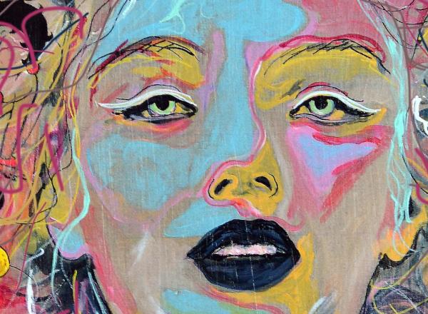  Gilda Oliver Marilyn Favorite Thought's- 4ft h by 3 ft wide  Acrylic and Mixed Media 2014