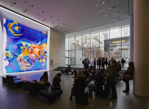 Unsupervised — Machine Hallucinations — MoMA, 2022. Installation view, Refik Anadol: Unsupervised, The Museum of Modern Art, New York, November 19, 2022 – October 29, 2023. Photo: Refik Anadol Studio