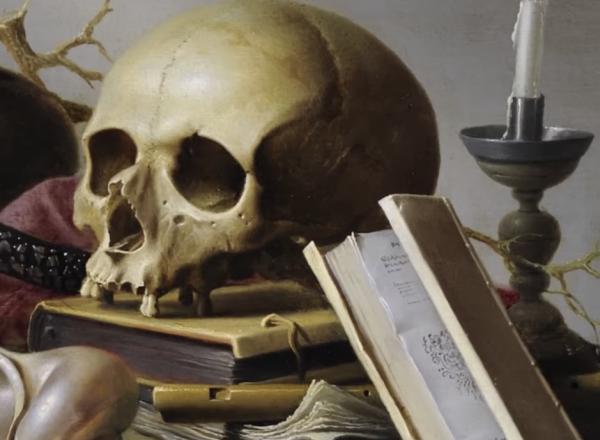 Momento Mori painting with skull