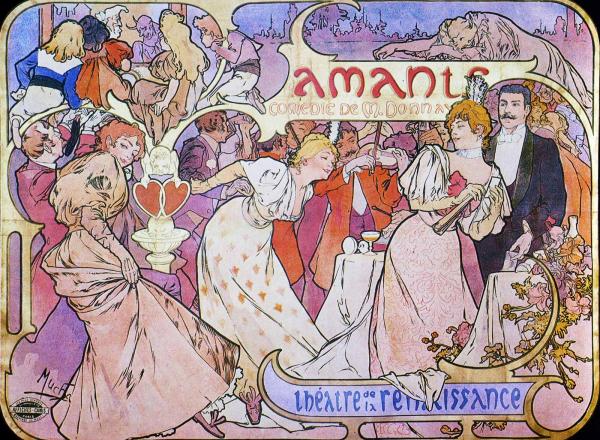 Alphonse Mucha - Amants, 1895.