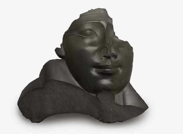 Egyptian mummy Face and Shoulder from an Anthropoid Sarcophagus