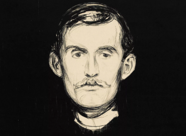 Edvard Munch, Self-Portrait with Skeleton Arm, 1895. (detail)