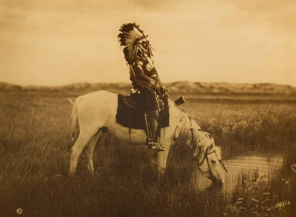An Oasis in the Badlands - Sioux, 1905.