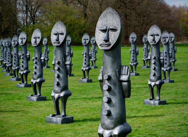 Zak Ové, The Invisible Man and the Masque of Blackness, 2016, installation view, Yorkshire Sculpture Park, Yorkshire, UK, 2016–17