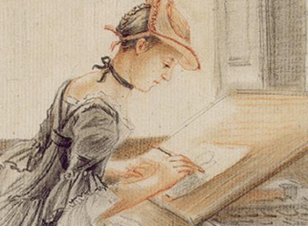 Paul Sandby, A Lady Copying at a Drawing Table, 1765. Yale Center for British Art, Paul Mellon Collection.