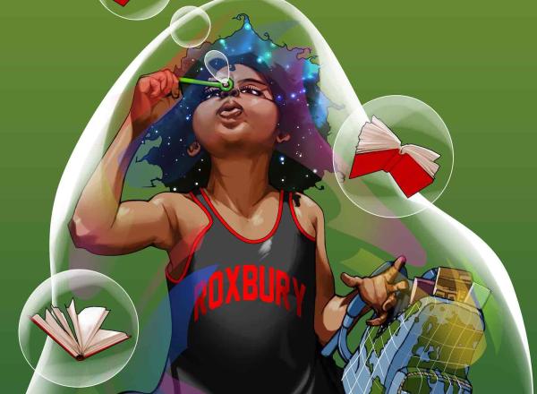 Rob Gibbs, Preliminary drawing for Breathe Life 2 mural, 2020. Color rendering by Billy Nunez.