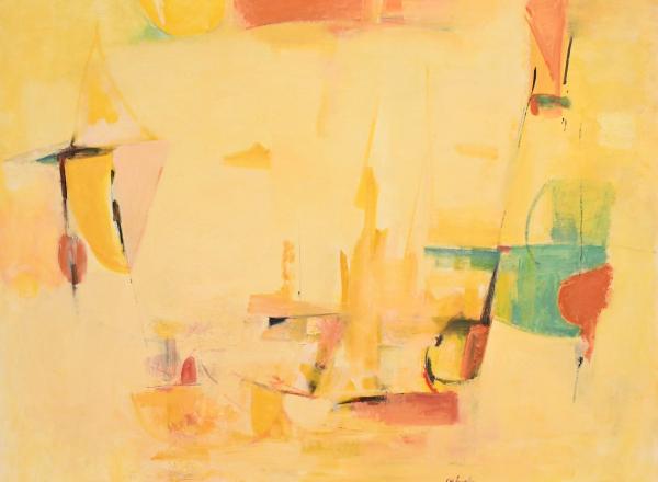 Louis Ribak, “Canyon” c. 1950s, oil on masonite, 48 x 60 inches