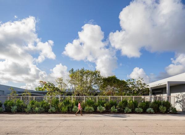Exterior view of the Rubell Museum and courtyard garden.