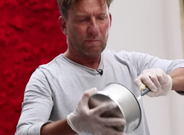 Jason Martin prepares his materials