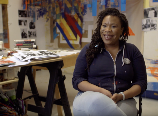 Tomashi Jackson in her studio