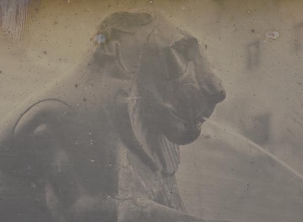 old image of Capitoline Lion in the Roman Forum