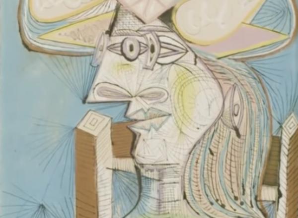 Picasso painting hanging in museum exhibition