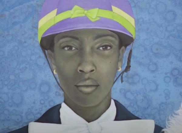 Sherald portrait detail on face