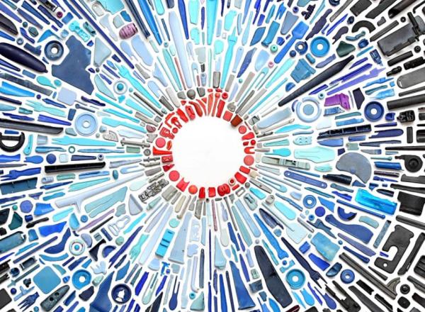 Steve McPherson, Wavelengths, 2012-13, unaltered marine plastic objects.