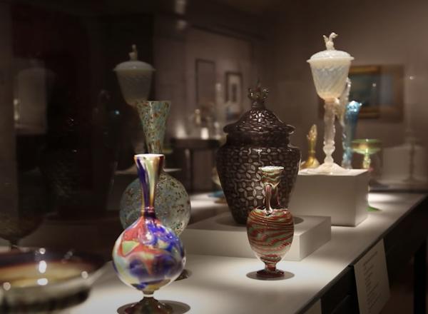 glass display at museum