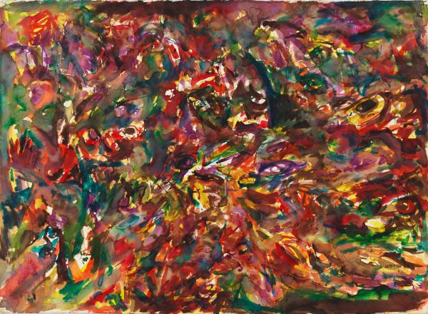 Jack Whitten abstract Watercolor on paper