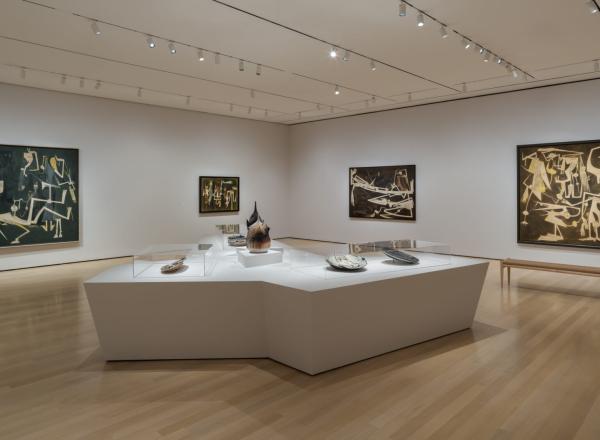 Installation view of Wifredo Lam: When I Don’t Sleep, I Dream on view at The Museum of Modern Art