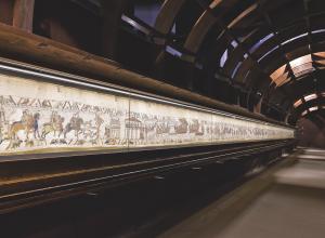 The Bayeux Tapestry not only narrates a major historical event but also records information about everyday life in medieval England and France.